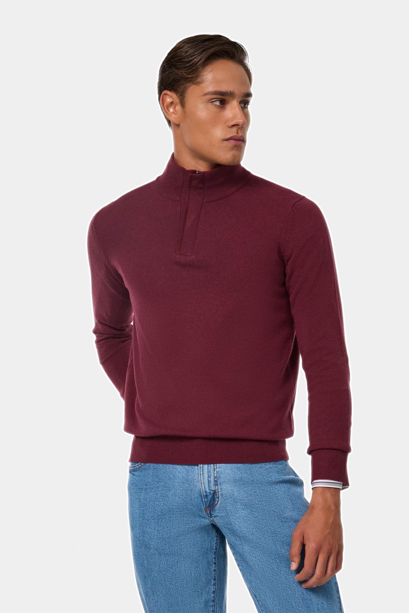 Camisola de malha mistura de l� e algod�o