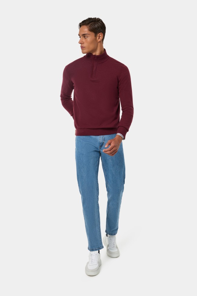 Camisola de malha mistura de l� e algod�o