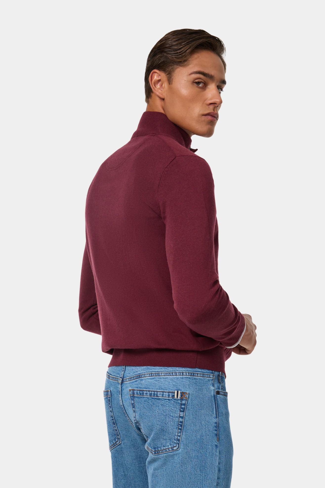 Camisola de malha mistura de l� e algod�o