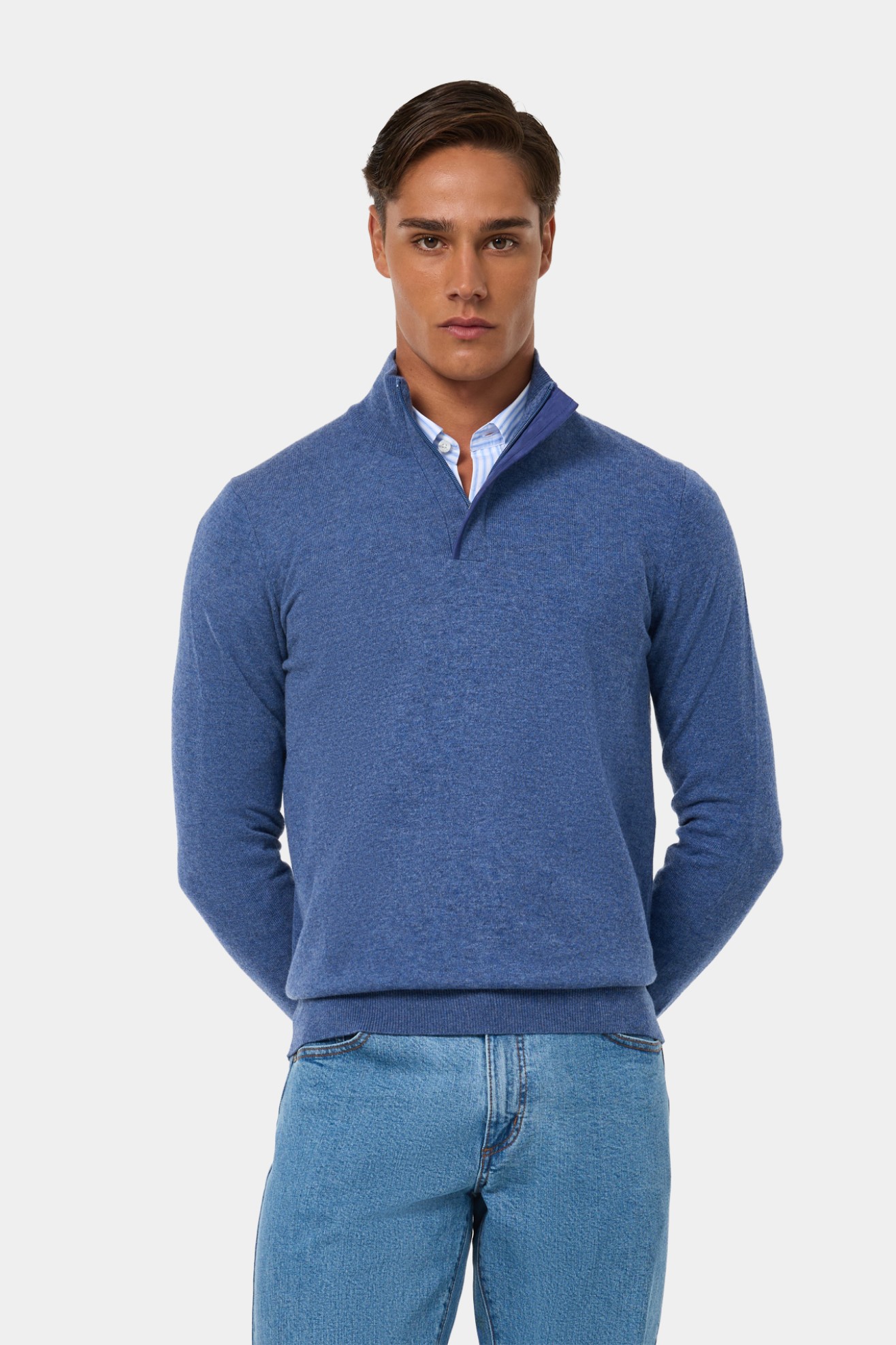 Camisola de malha mistura de l� e algod�o