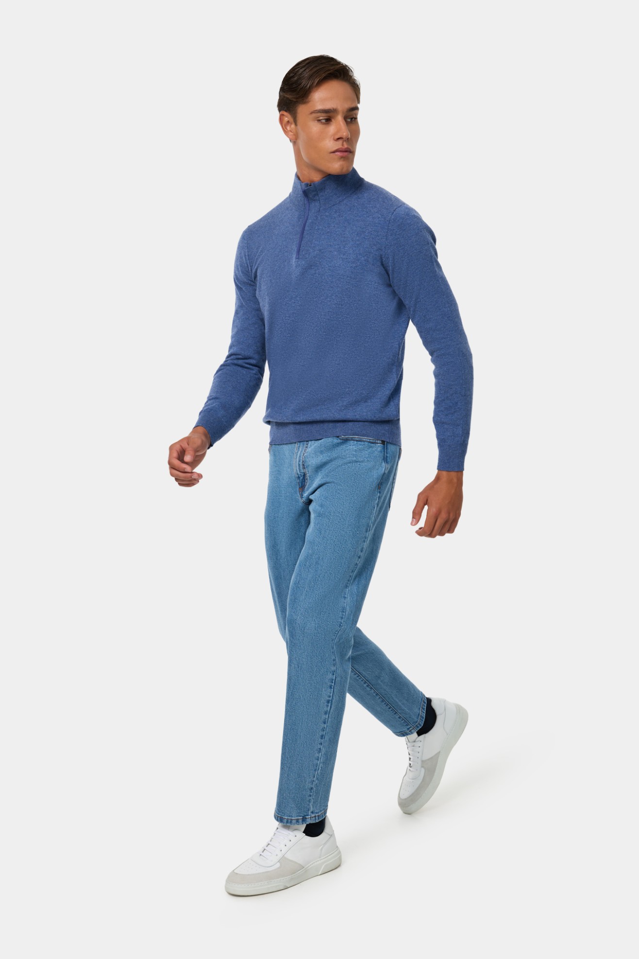 Camisola de malha mistura de l� e algod�o