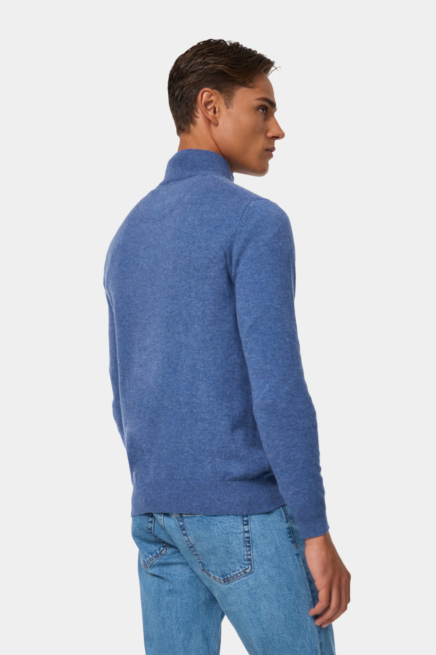 Jersey azul de lana y algodón