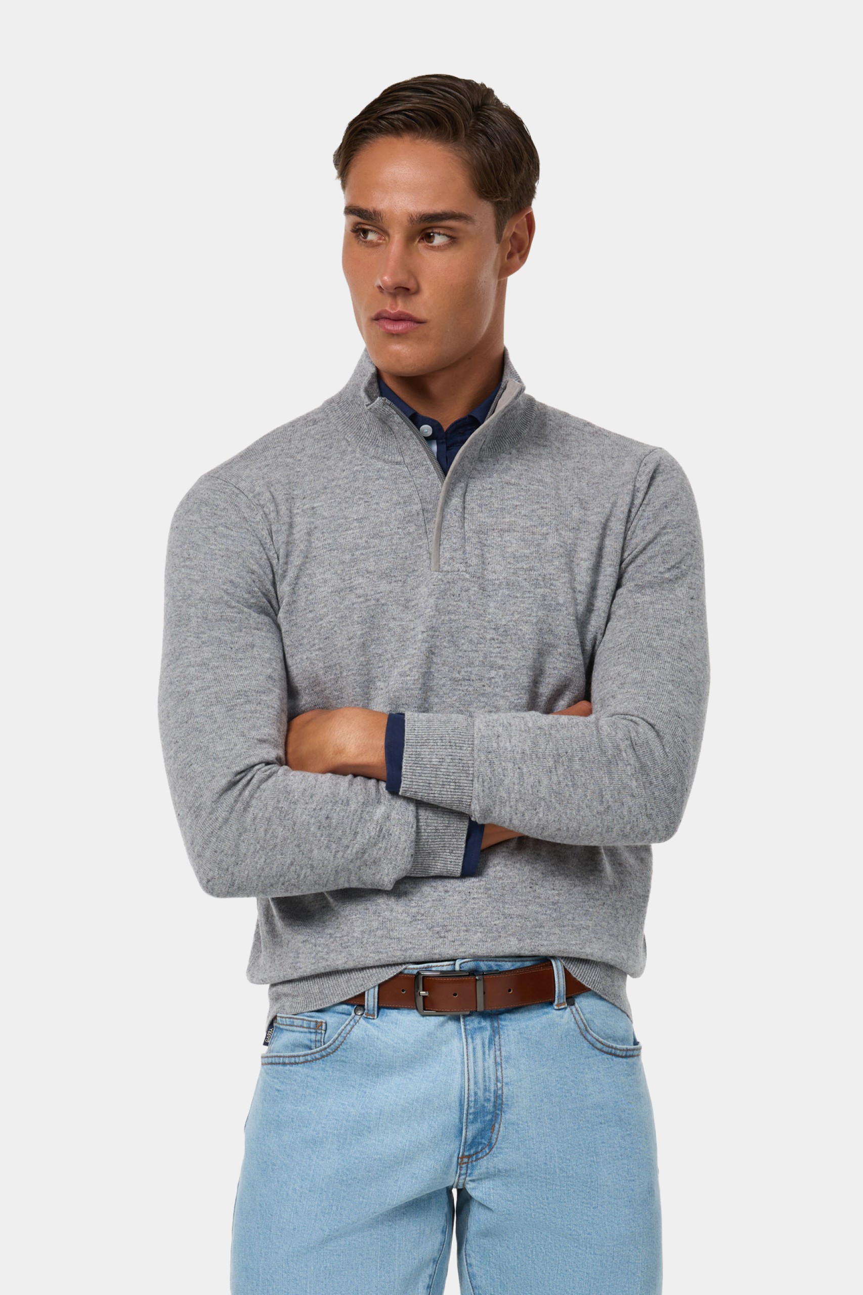 Jersey de punto mezcla de lana y algodón