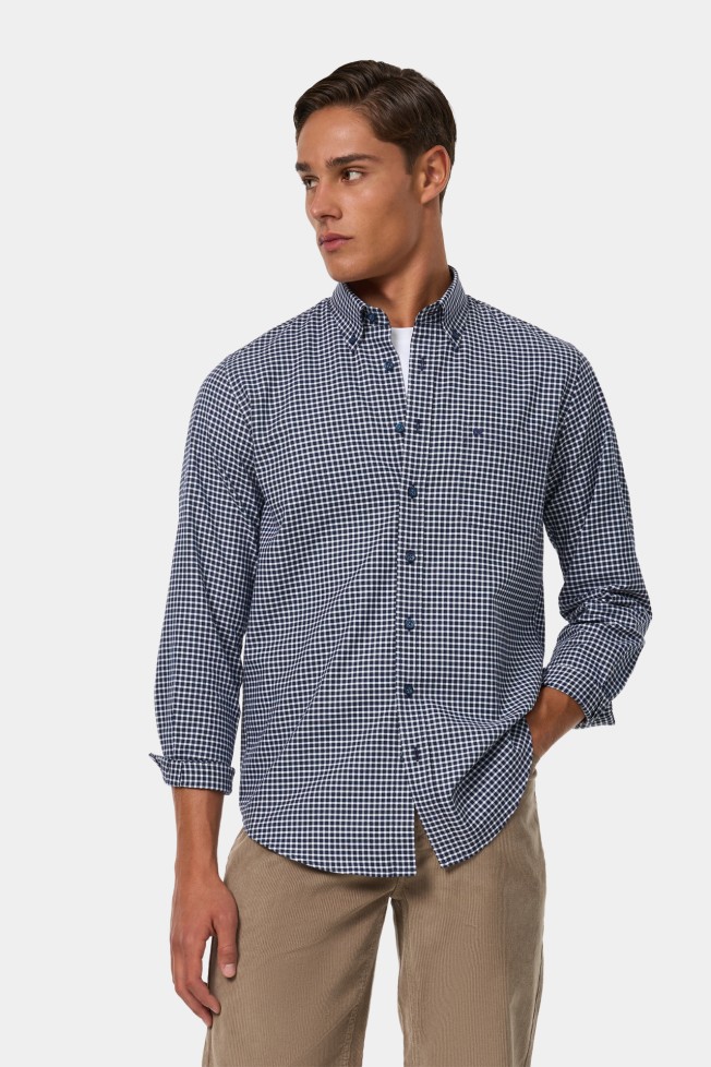 Camisa xadrez regular fit em algodo