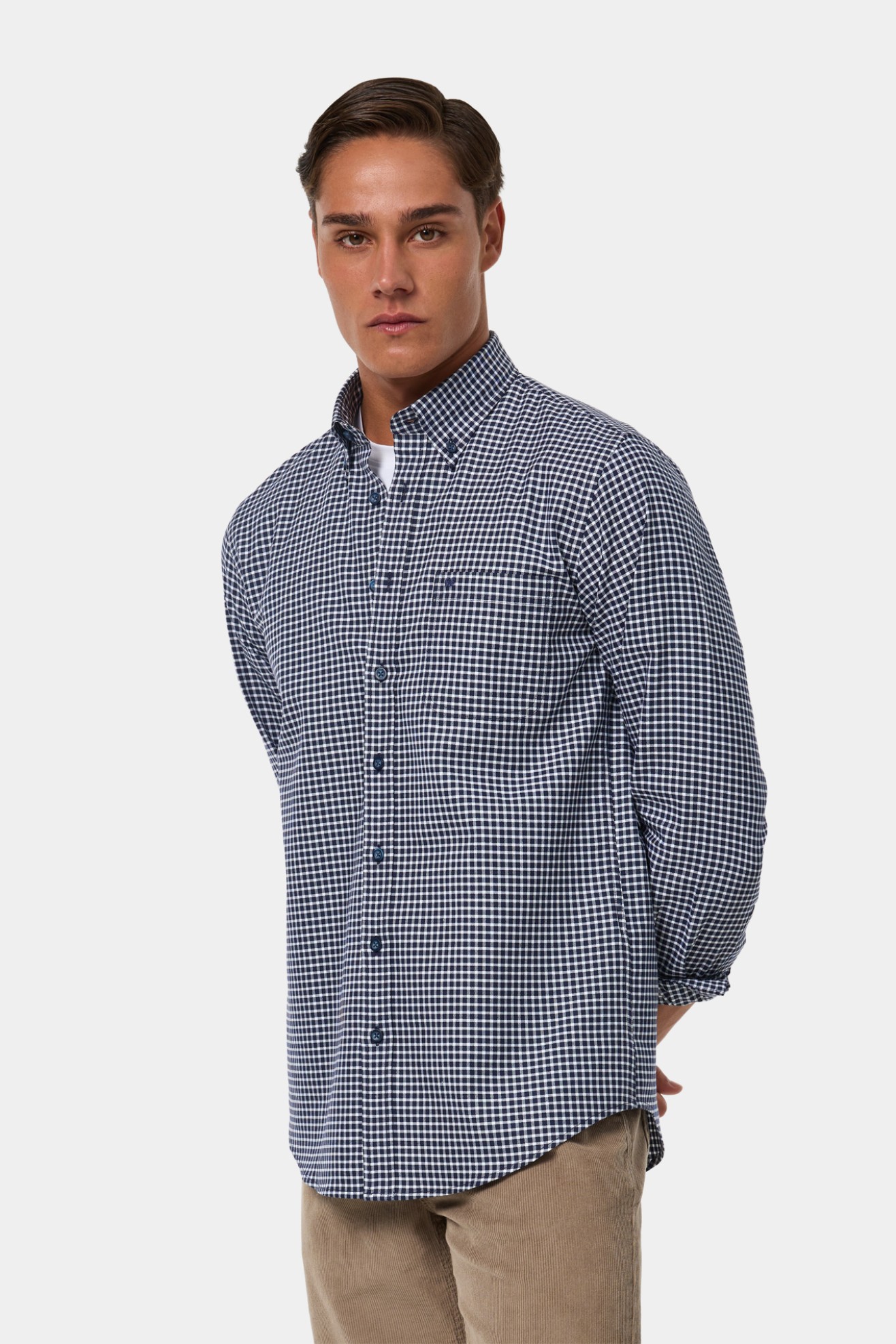 Camisa de cuadros de corte regular en algodón