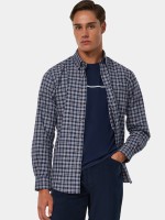 Camisa aos quadrados azul-marinho