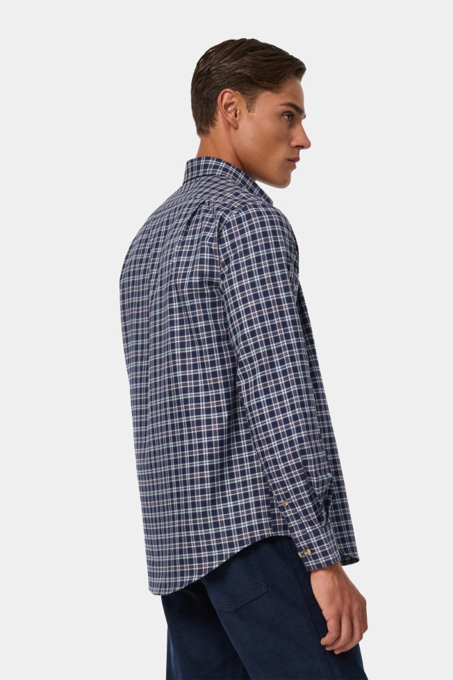 Camisa aos quadrados azul-marinho
