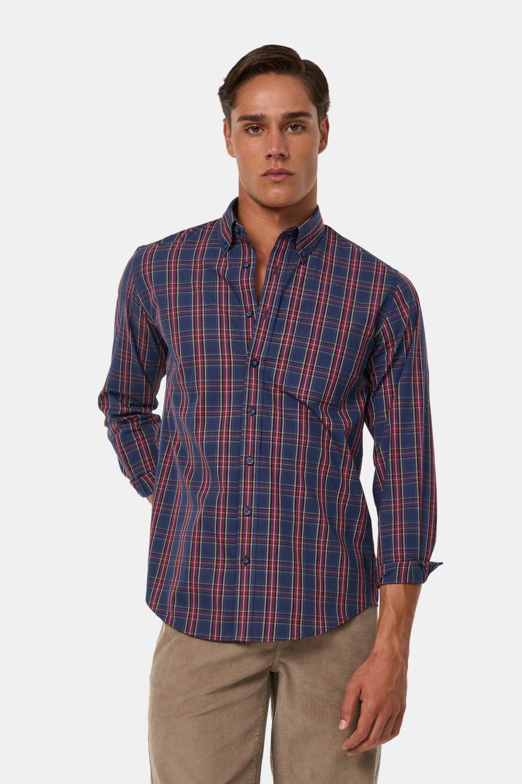 Camisa de cuadros de popelina regular fit