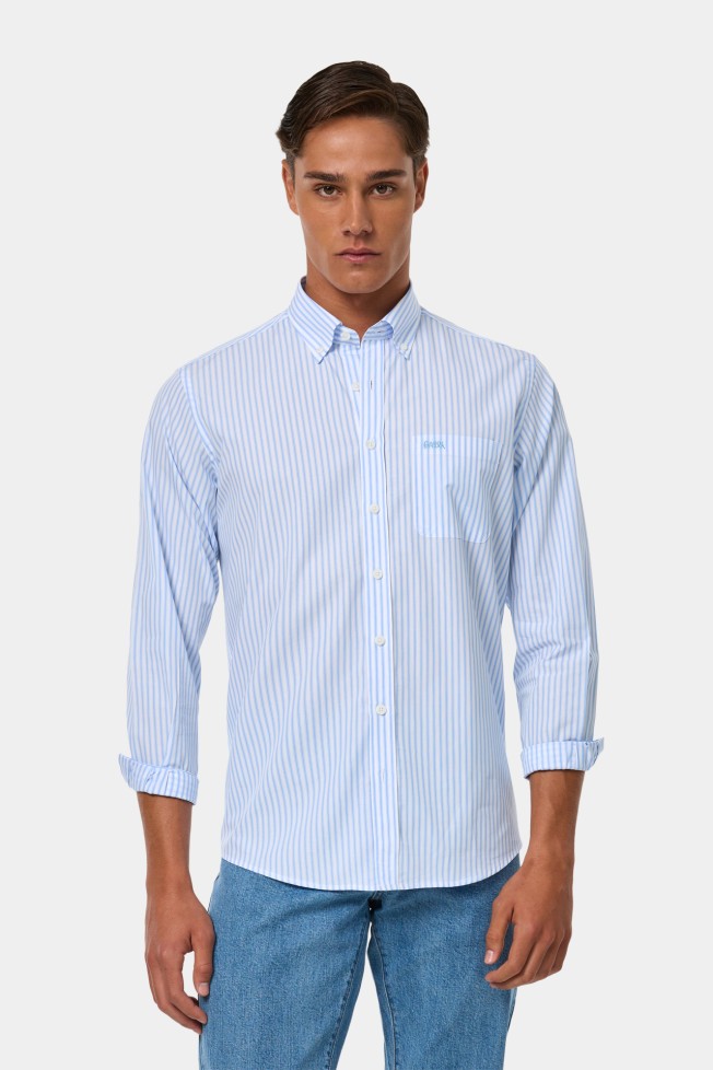 Camisa s riscas regular fit