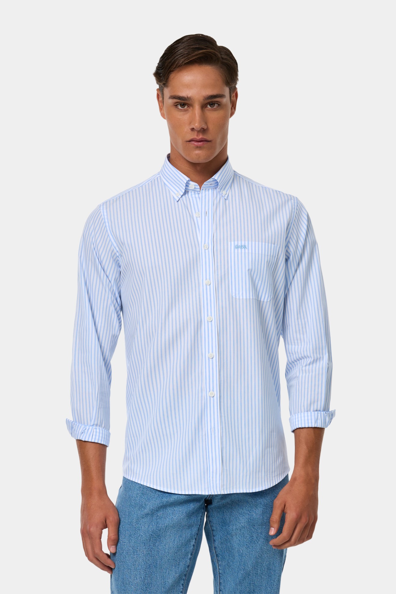Camisa s riscas regular fit
