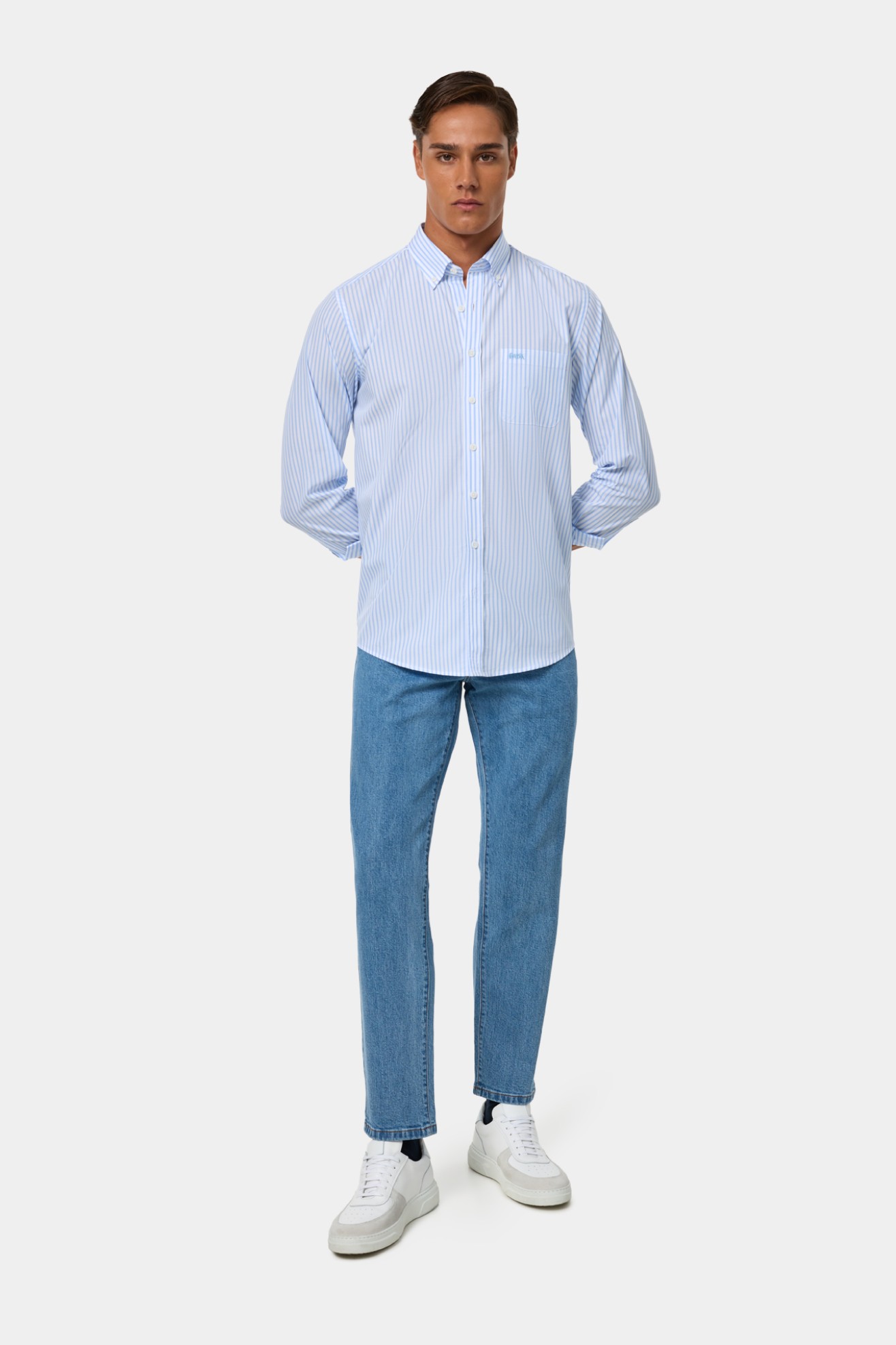 Camisa s riscas regular fit