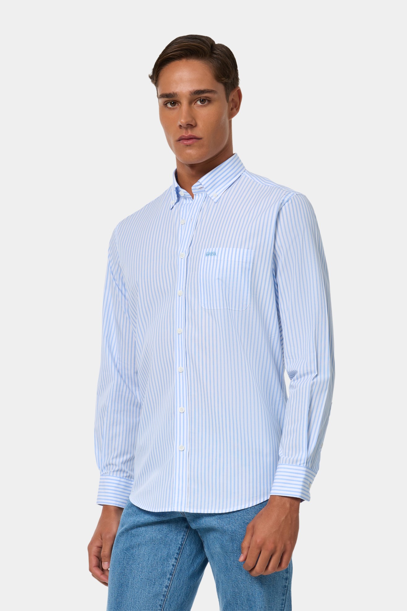 Camisa s riscas regular fit
