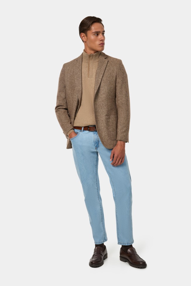 Blazer clássico slim fit em bege Blazer clássico slim fit em bege