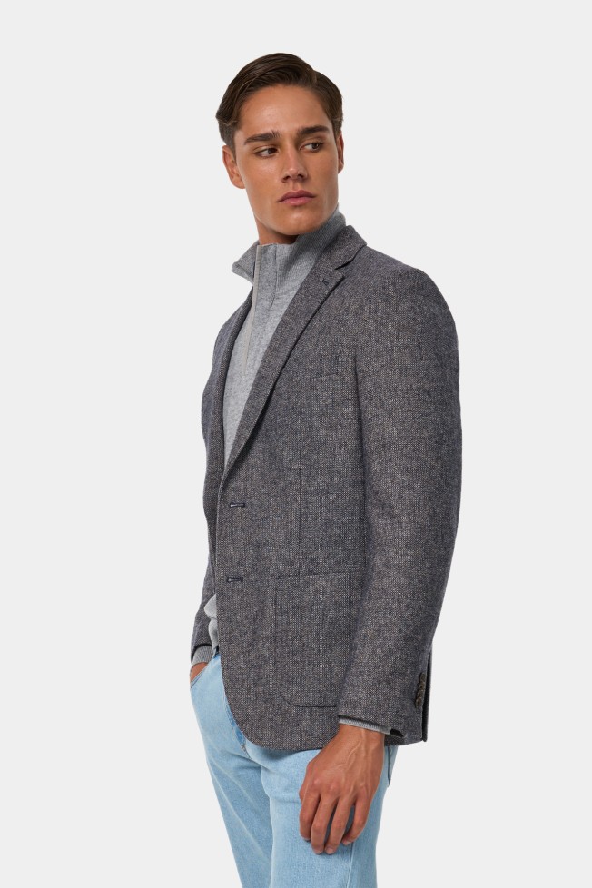 Blazer clássico slim fit em azul-marinho Blazer clássico slim fit em azul-marinho