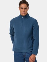 Camisola gola alta com fecho em azul