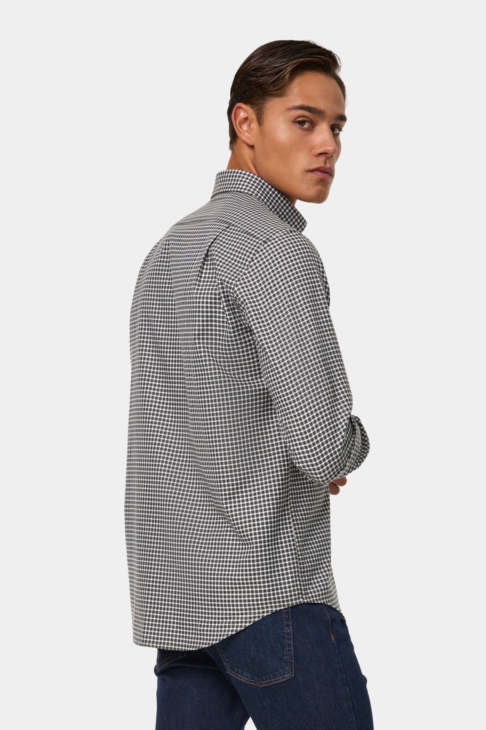 Camisa de cuadros de corte regular en algodón