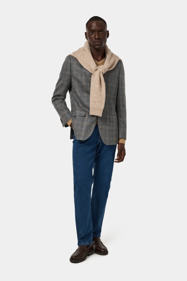 Blazer xadrez regular fit em lã Blazer xadrez regular fit em lã
