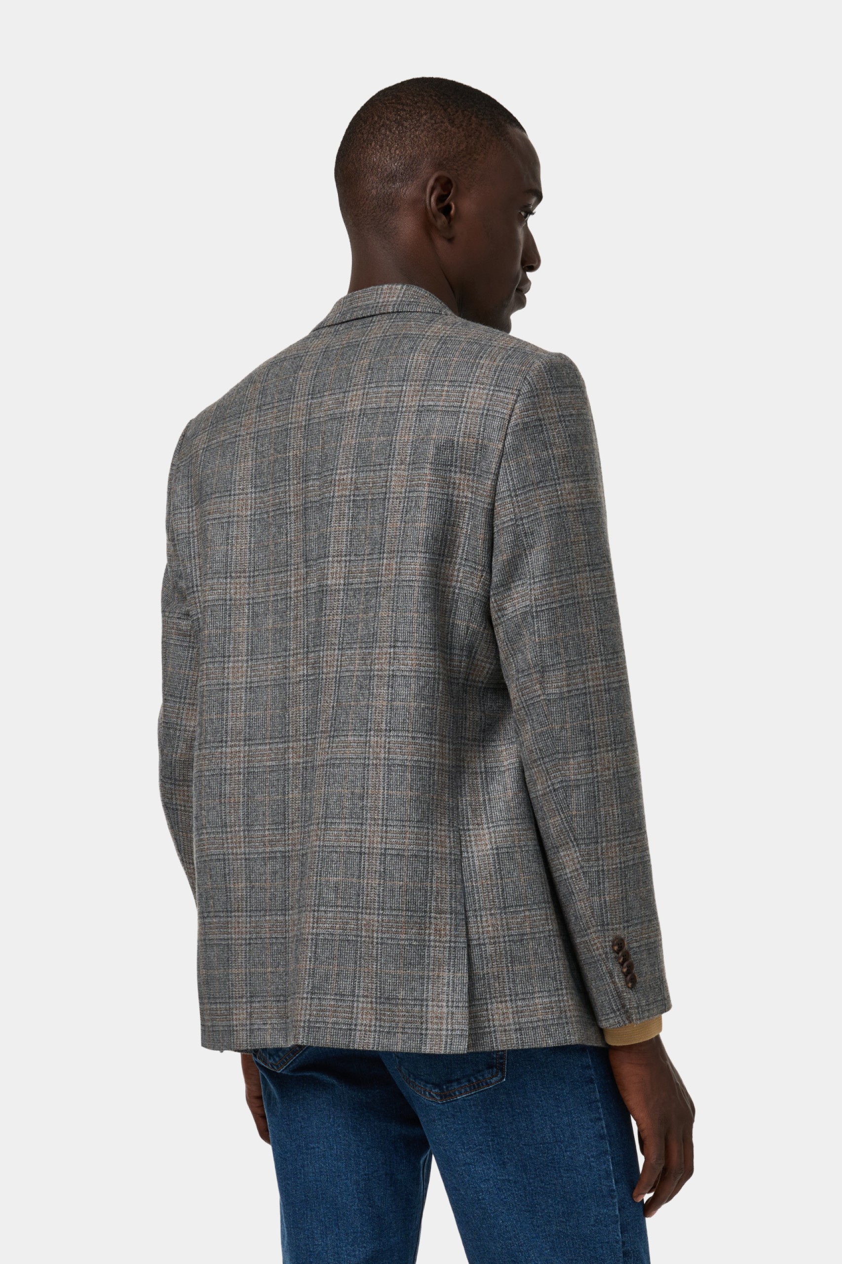 Blazer de cuadros de corte regular en lana