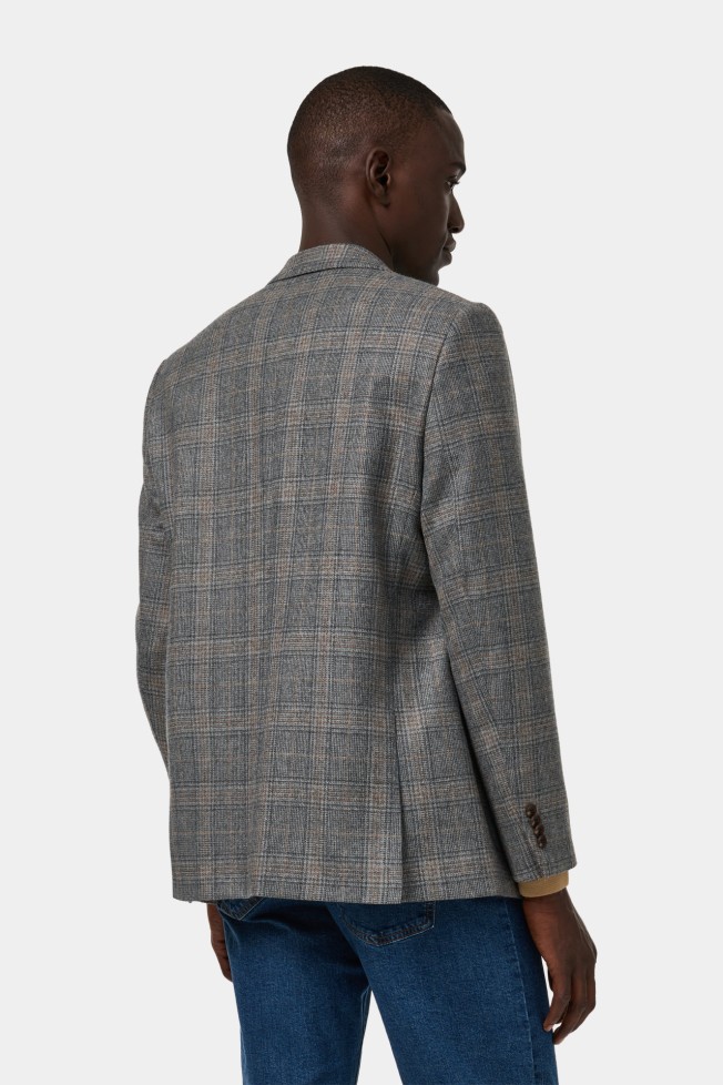 Blazer xadrez regular fit em lã Blazer xadrez regular fit em lã