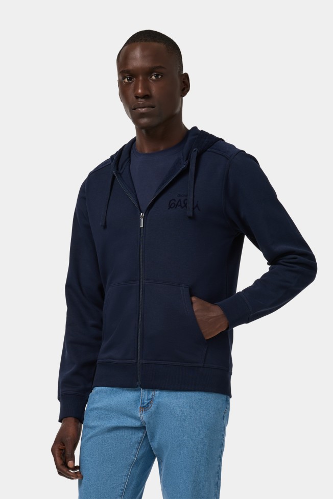 Chaqueta con capucha azul marino Chaqueta con capucha azul marino