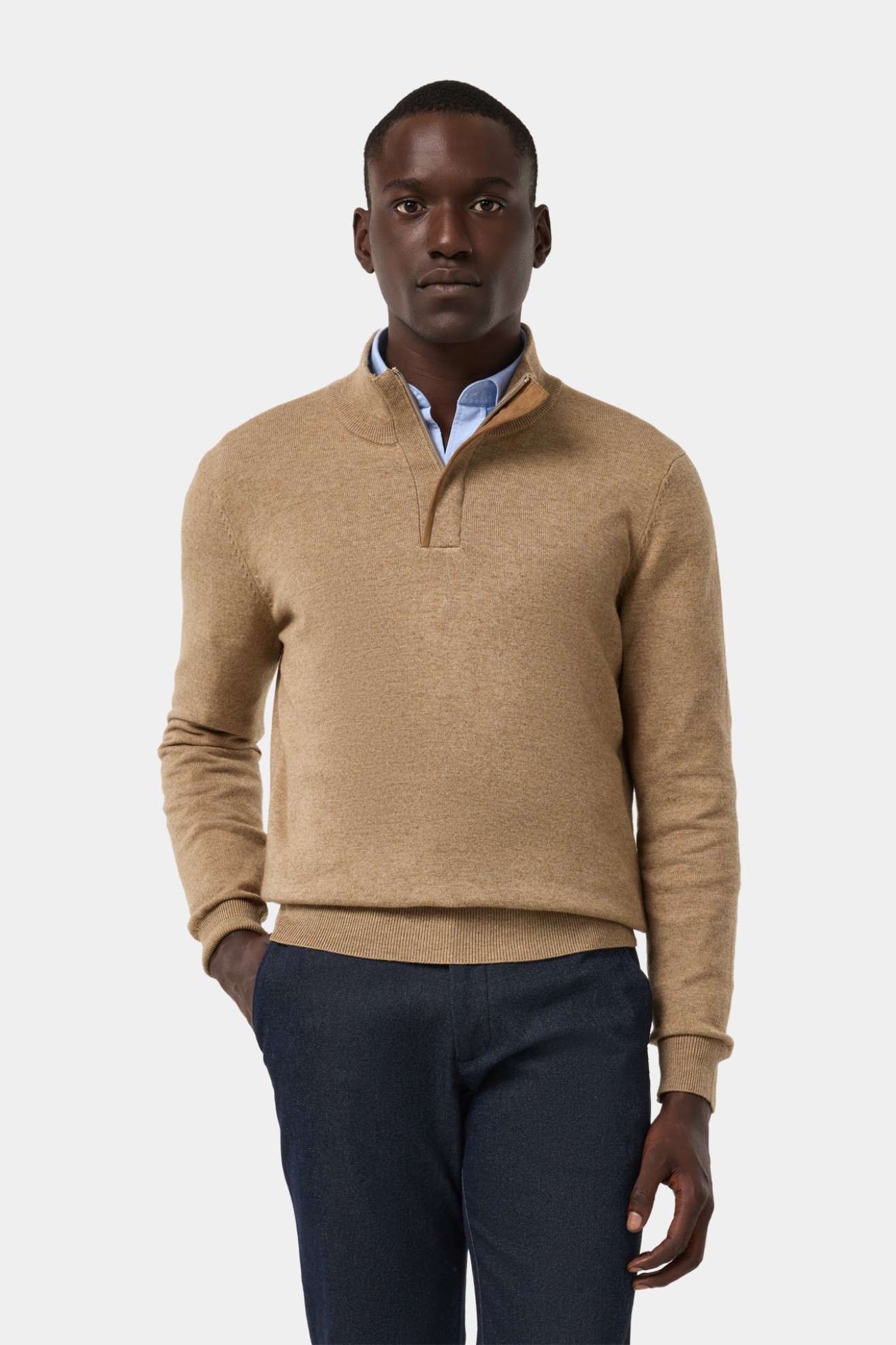 Camisola de malha mistura de l e algodo