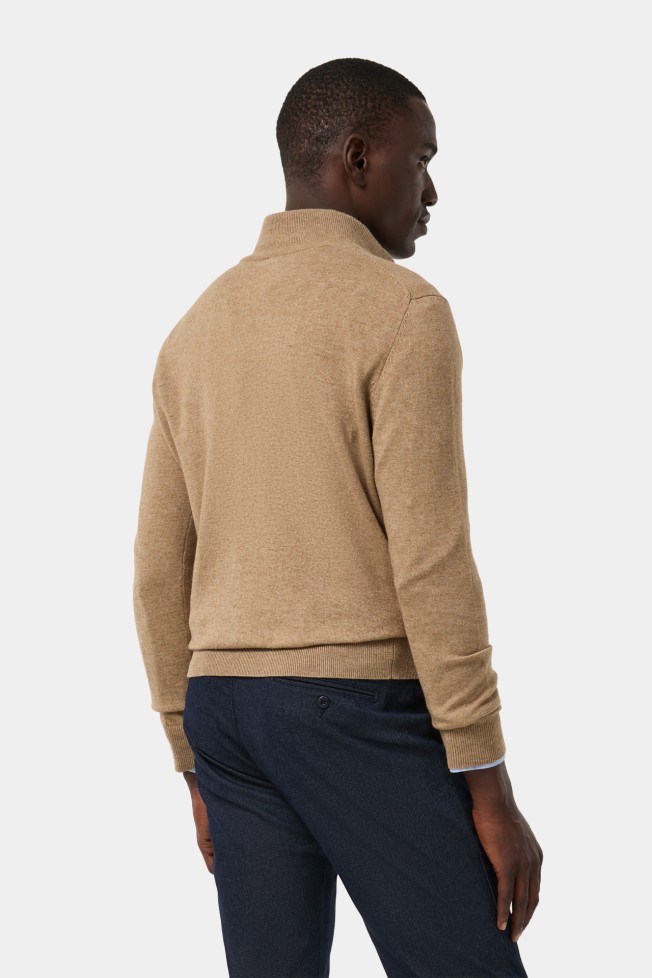 Camisola de malha mistura de lã e algodão Camisola de malha mistura de lã e algodão