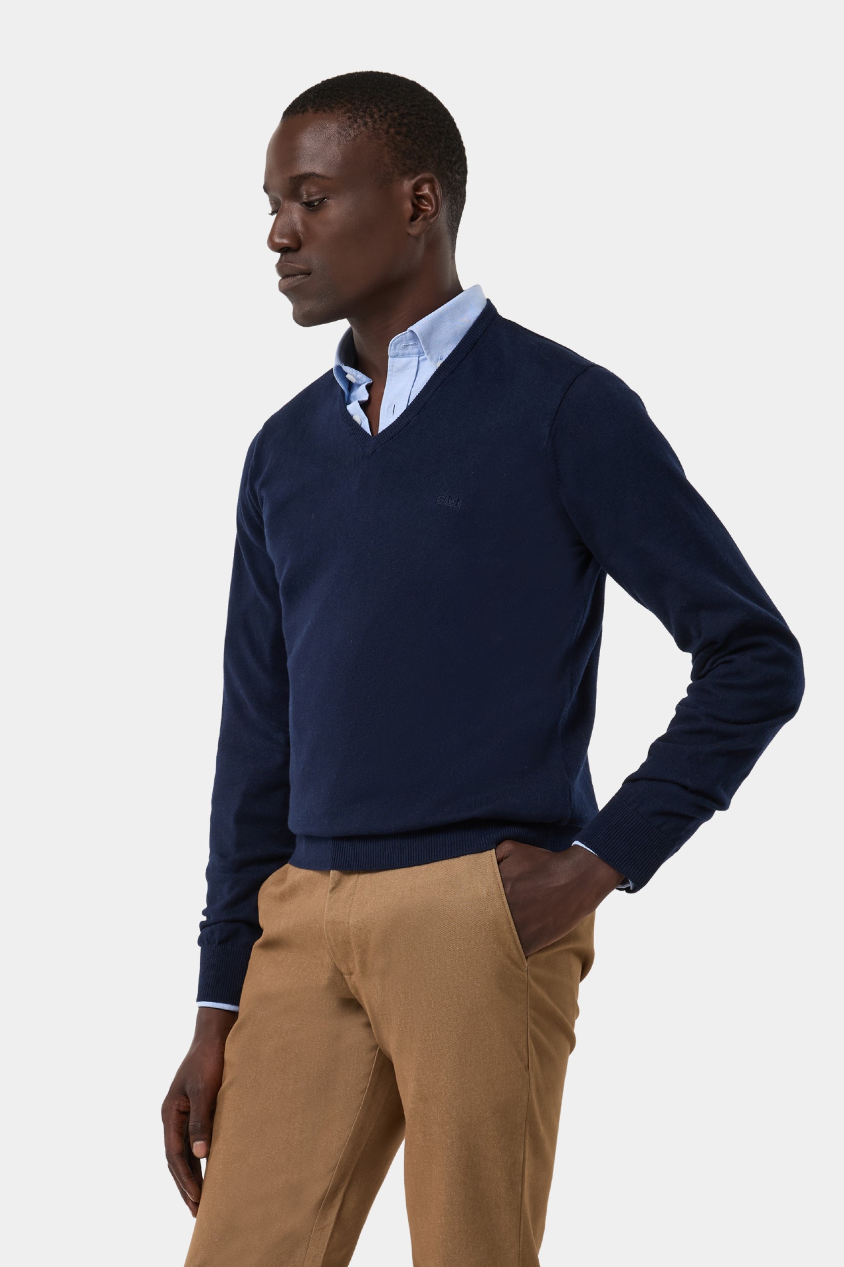 Jersey de punto de algodón y cachemira