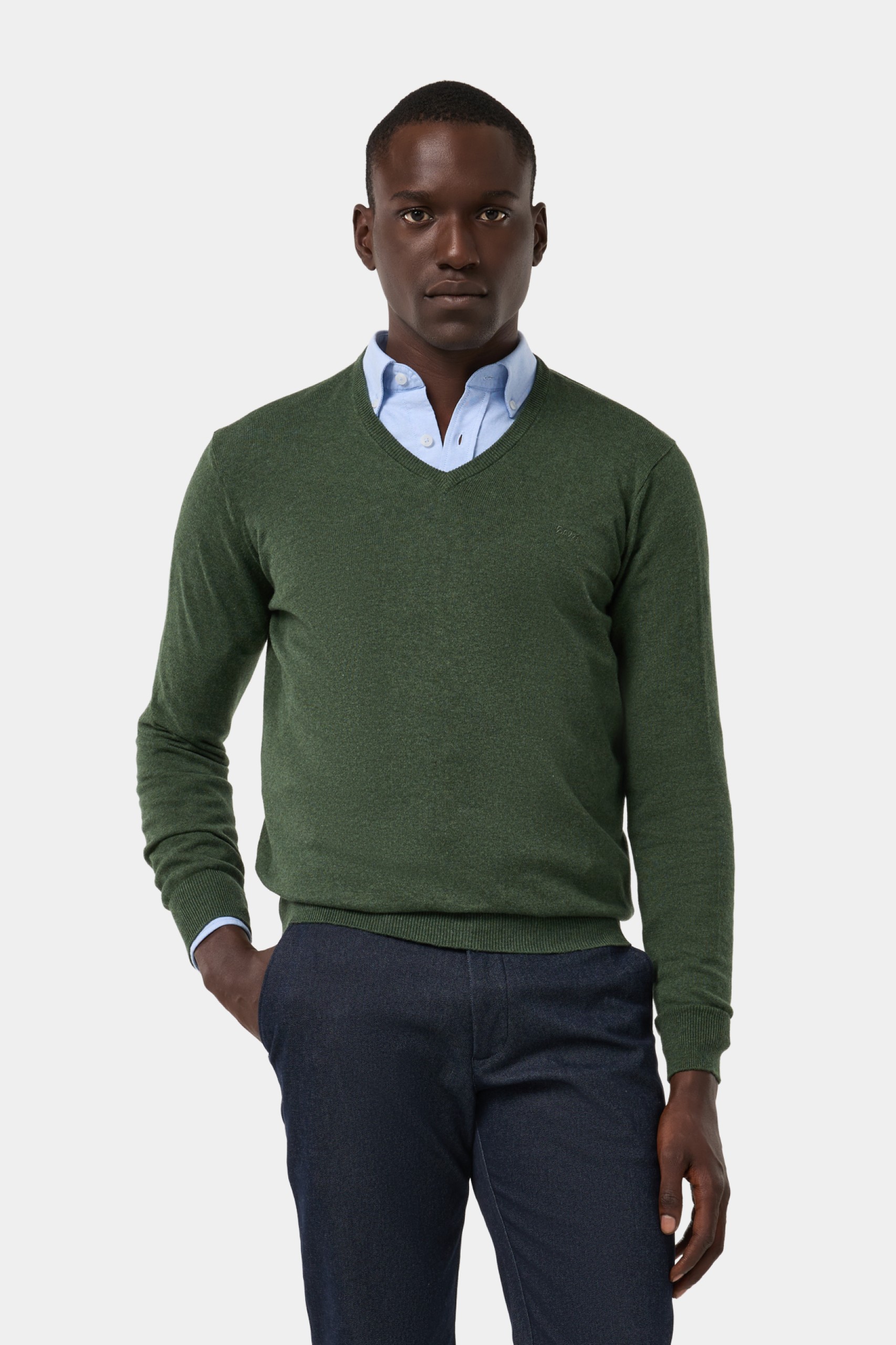 Jersey de punto de algodón y cachemira