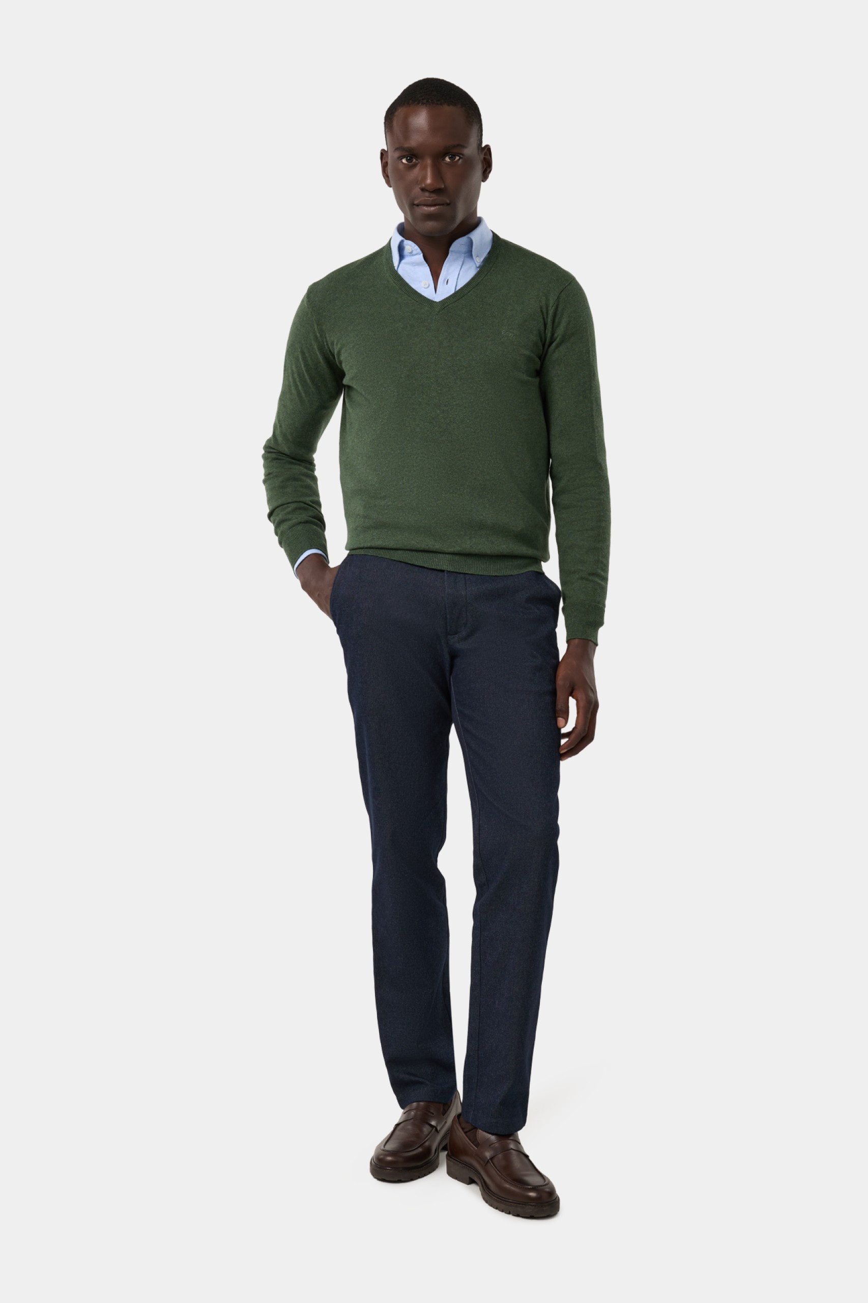 Jersey de punto de algodón y cachemira