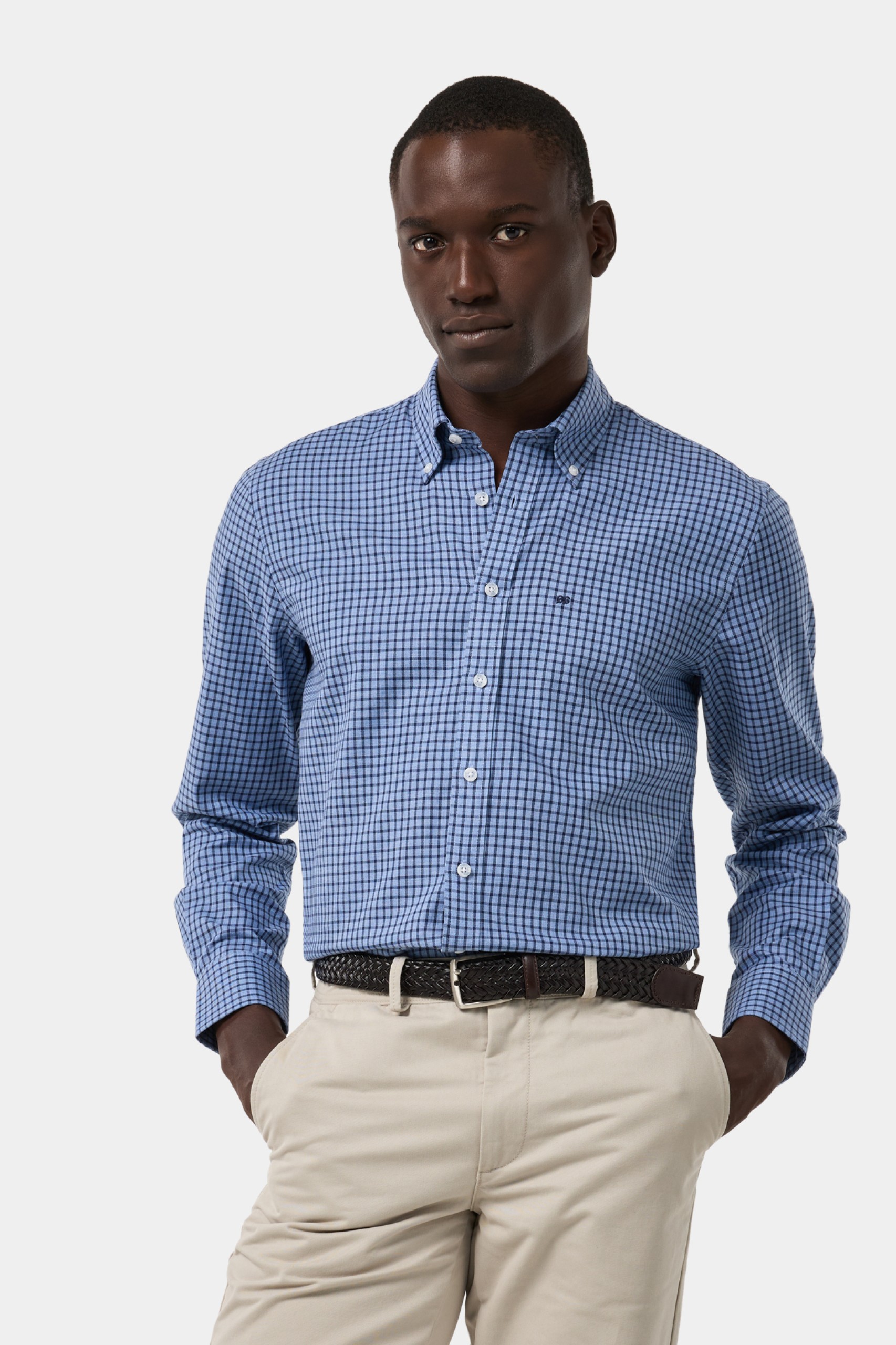 Camisa de cuadros de corte regular en algodón
