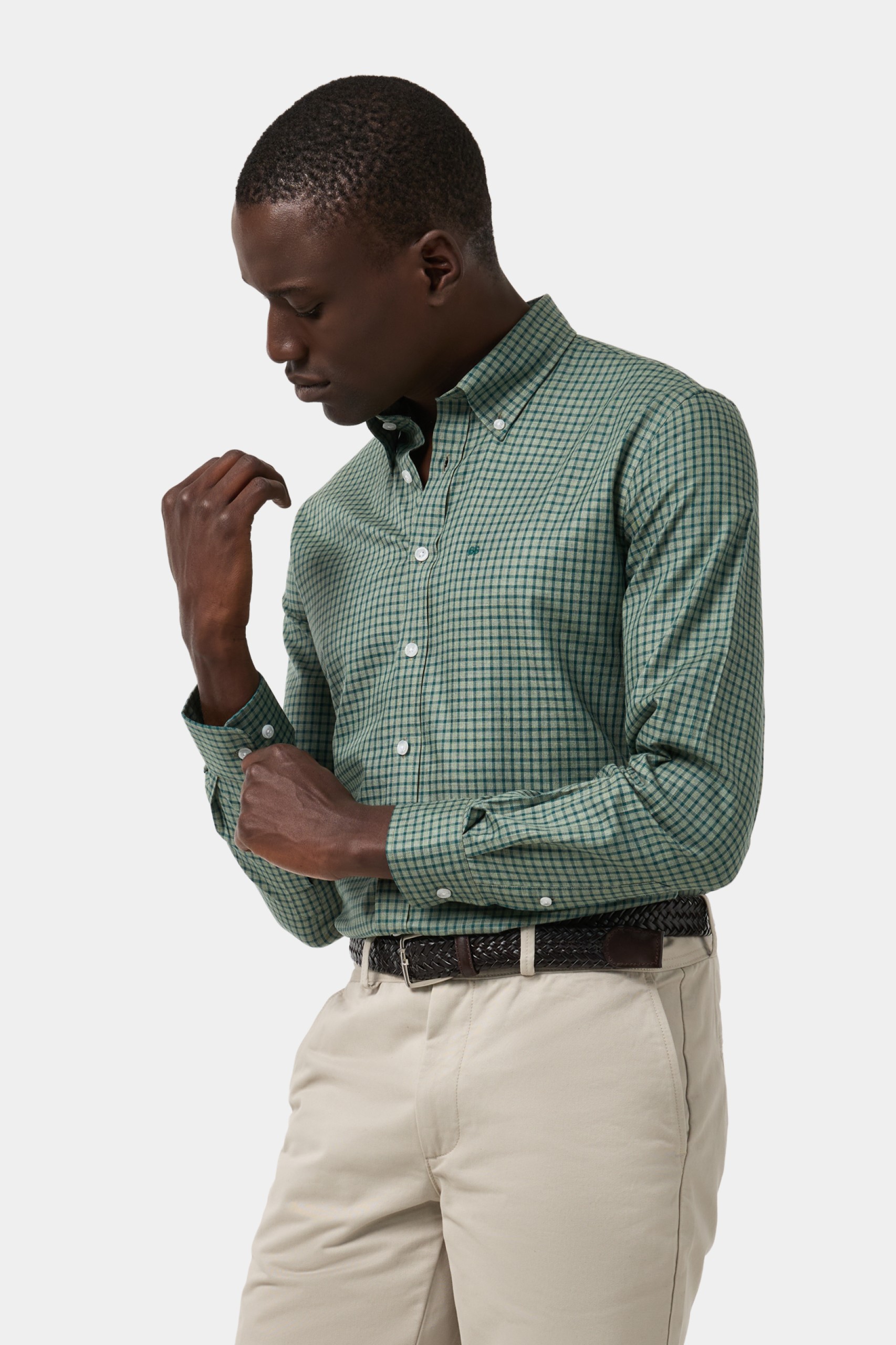 Camisa de cuadros de corte regular en algodón