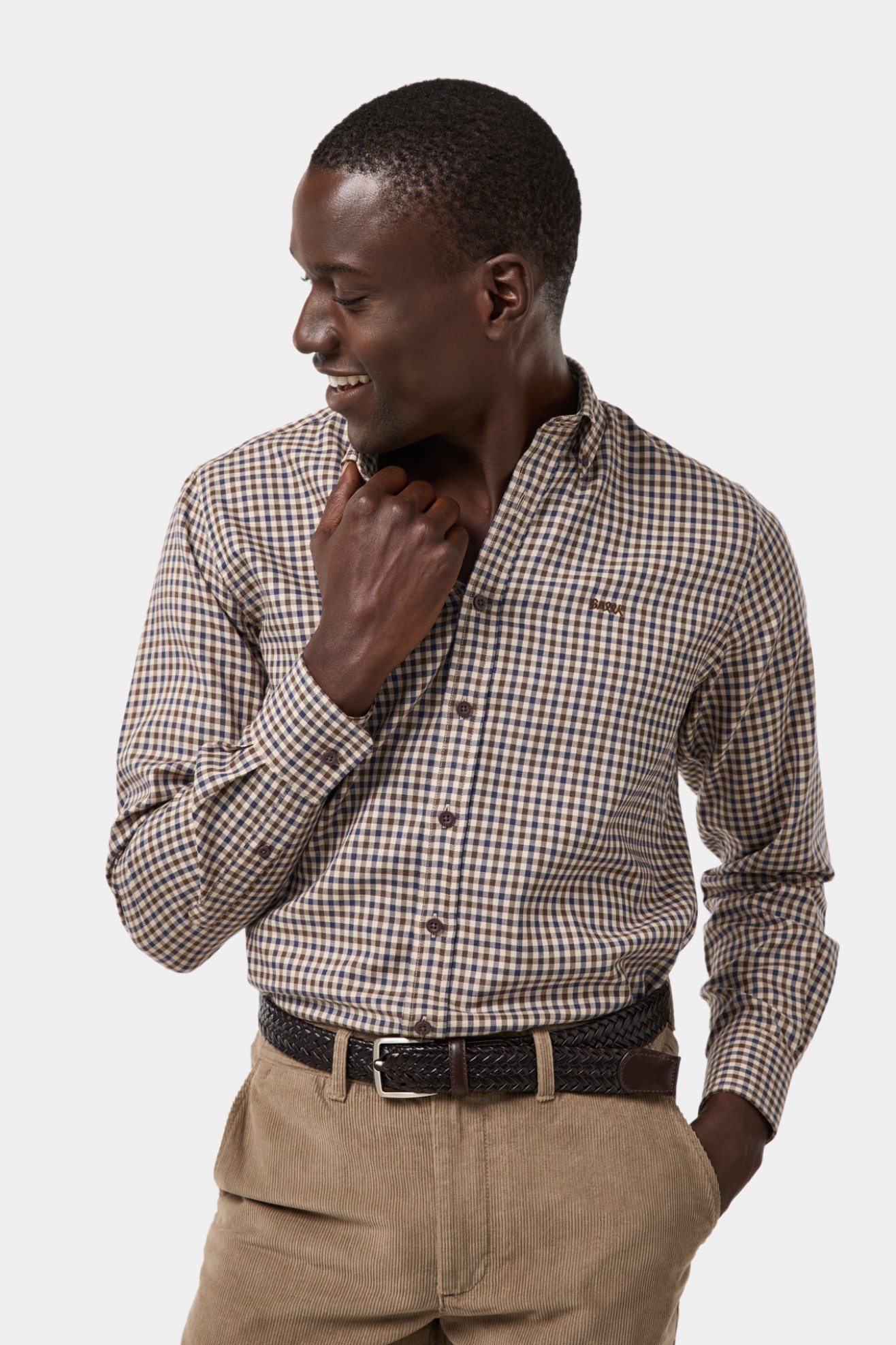 Camisa xadrez slim fit com algod�o e lyocell