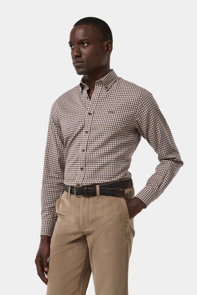 Camisa xadrez slim fit com algodão e lyocell Camisa xadrez slim fit com algodão e lyocell