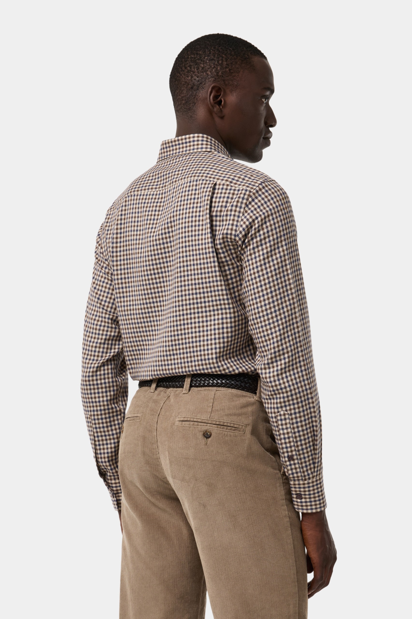 Camisa de cuadros de corte ajustado en algodón y lyocell