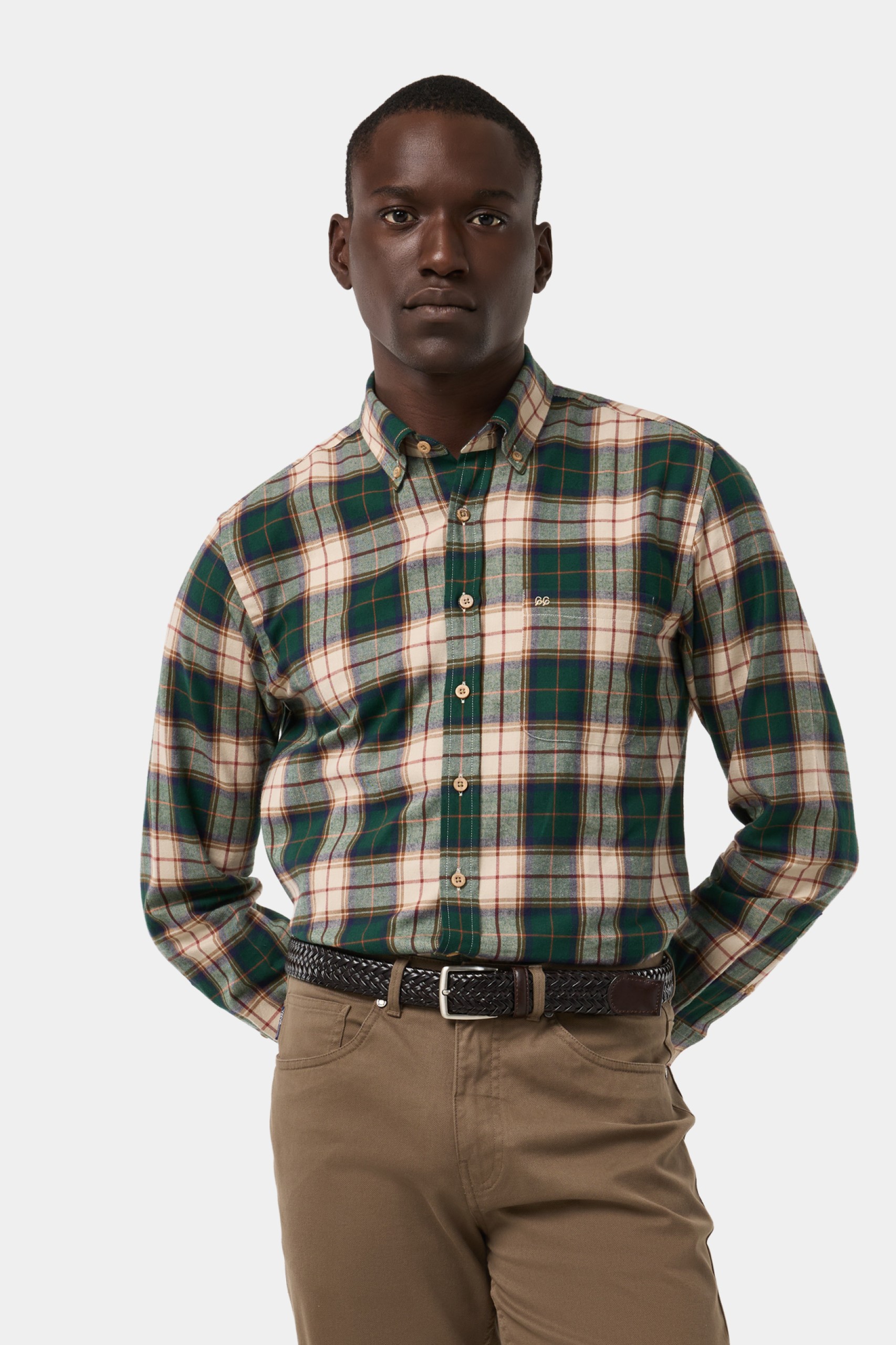 Camisa de franela a cuadros de corte regular