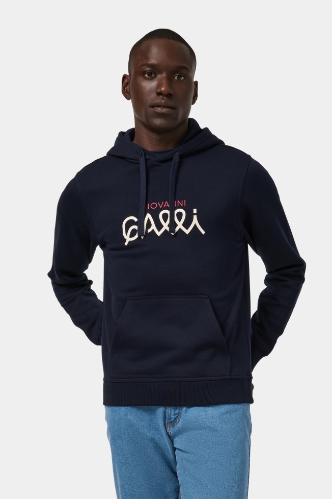 Camisola com capuz em azul-marino Camisola com capuz em azul-marino