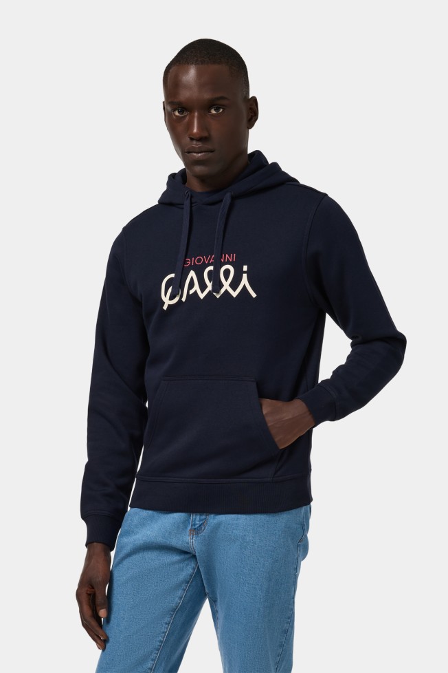 Camisola com capuz em azul-marino Camisola com capuz em azul-marino
