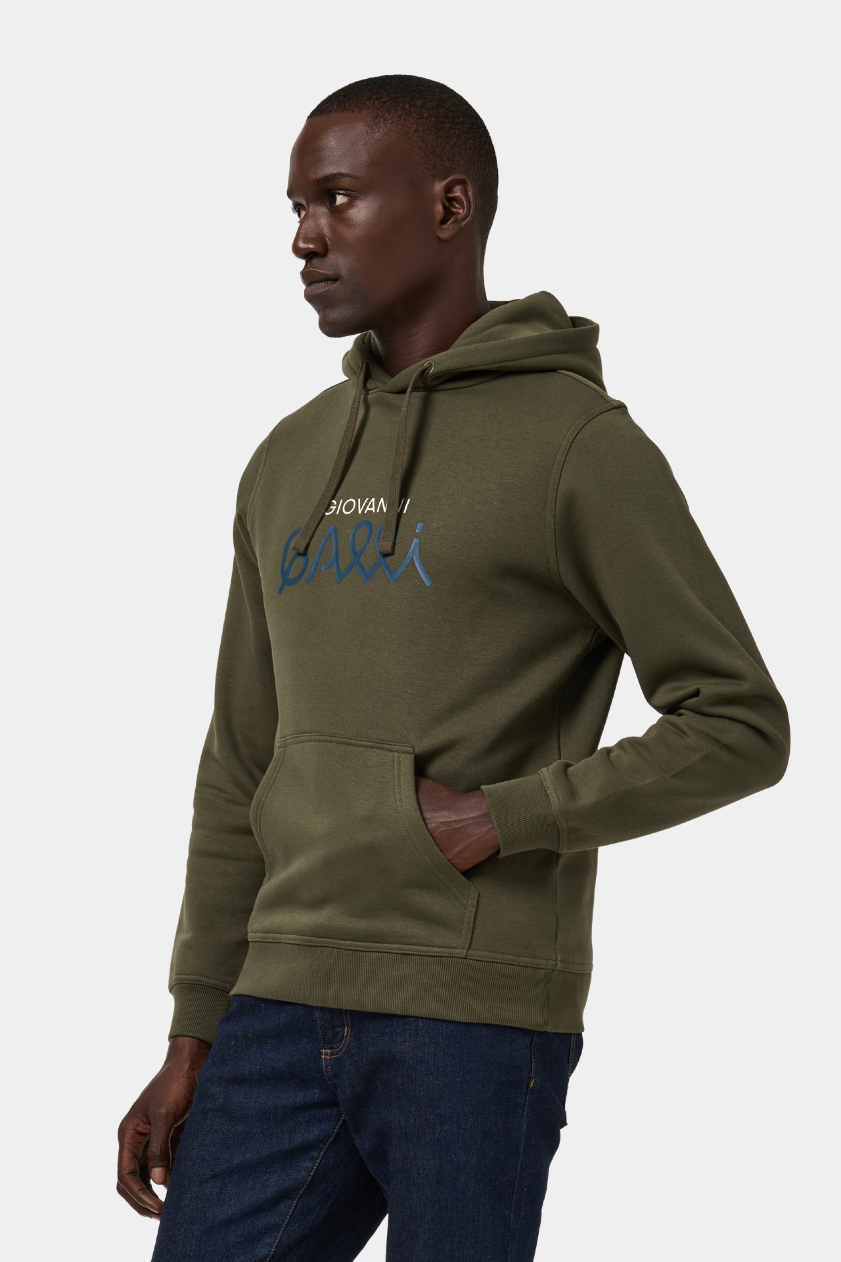 Camisola com capuz em caqui