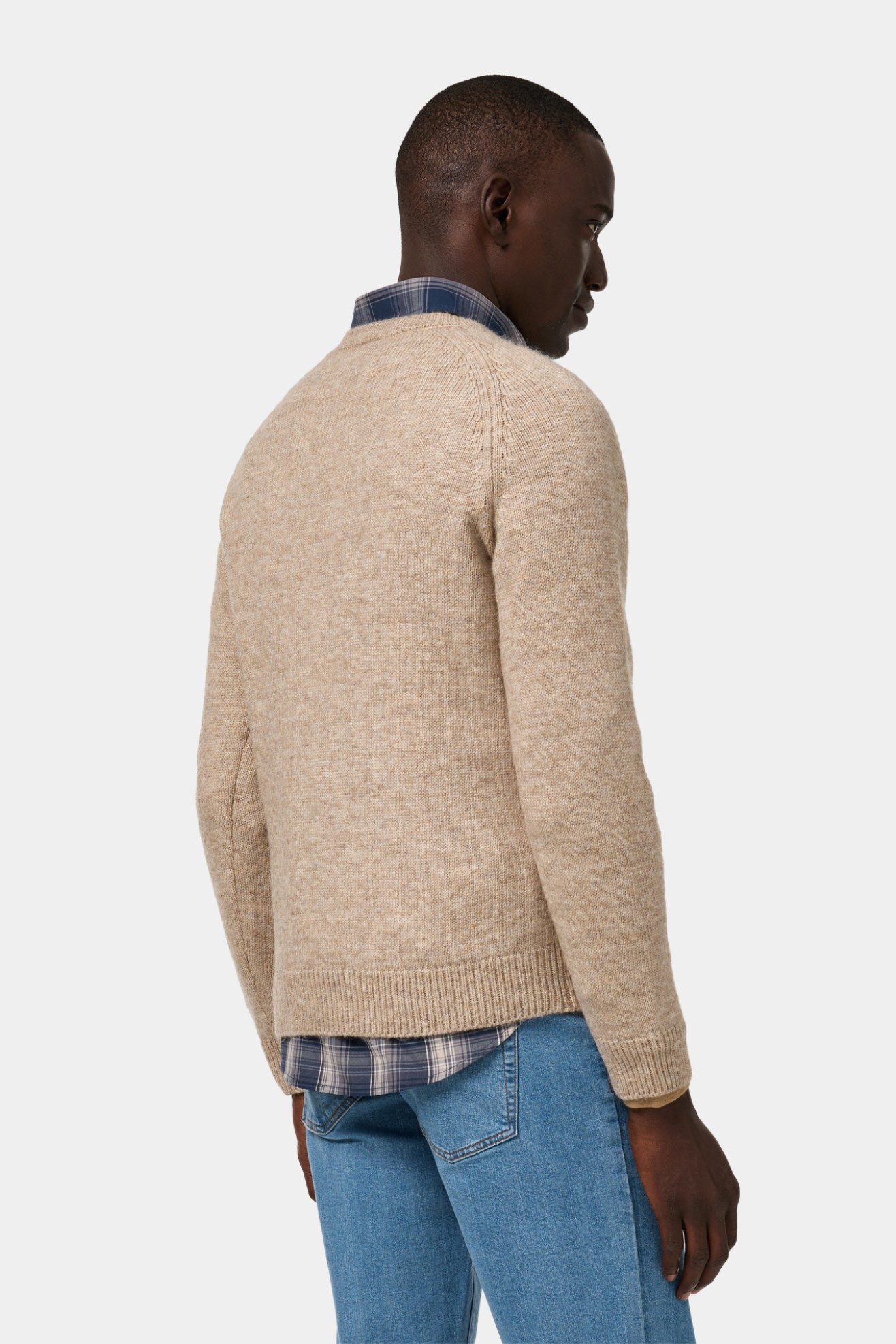 Camisola de malha tricotada em bege