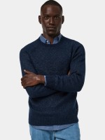 Camisola de malha tricotada em azul