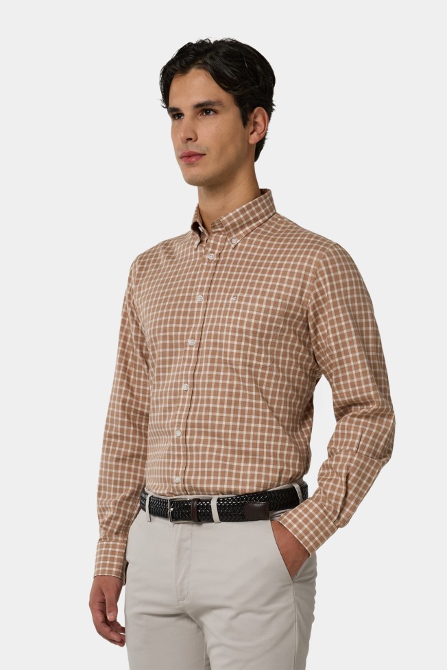 Camisa xadrez regular fit em algodo