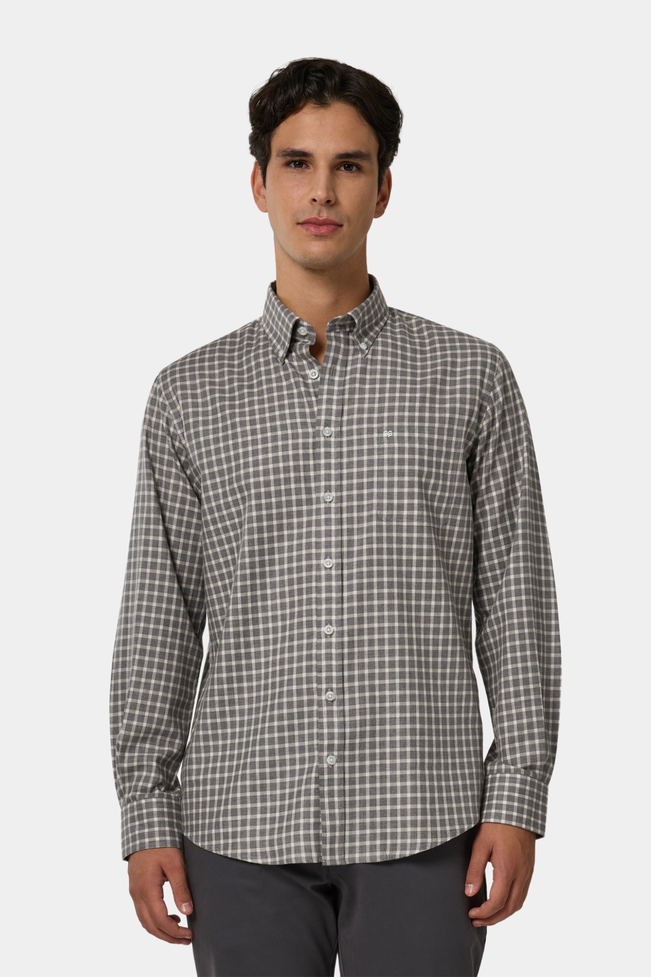 Camisa xadrez regular fit em algodo
