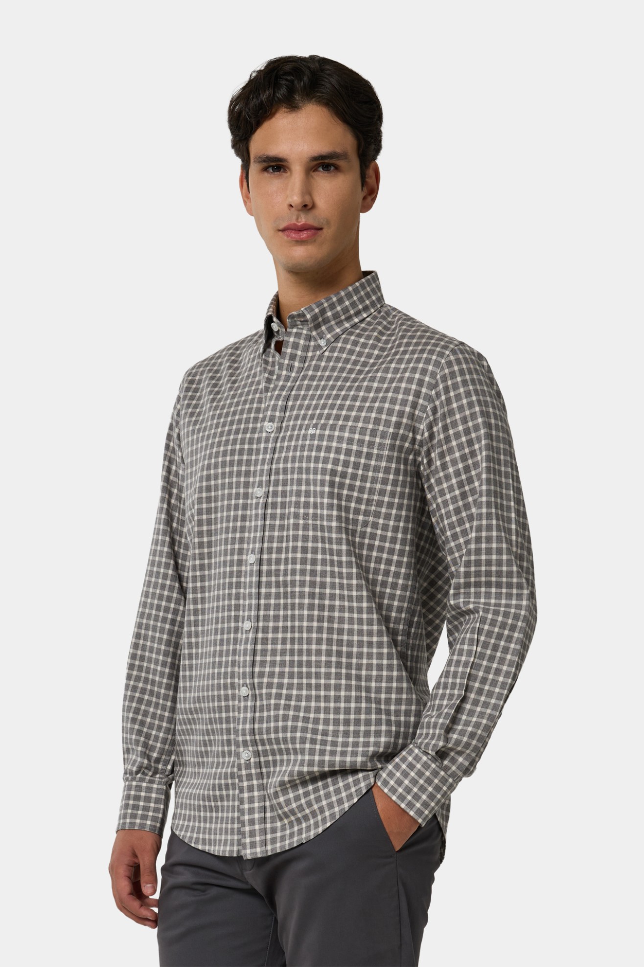 Camisa xadrez regular fit em algodo