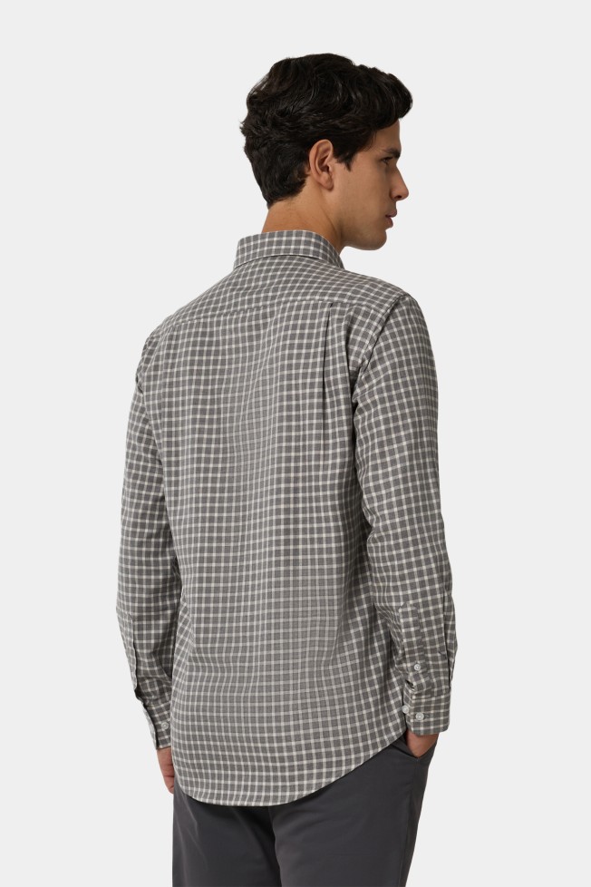 Camisa de cuadros de corte regular en algodón Camisa de cuadros de corte regular en algodón