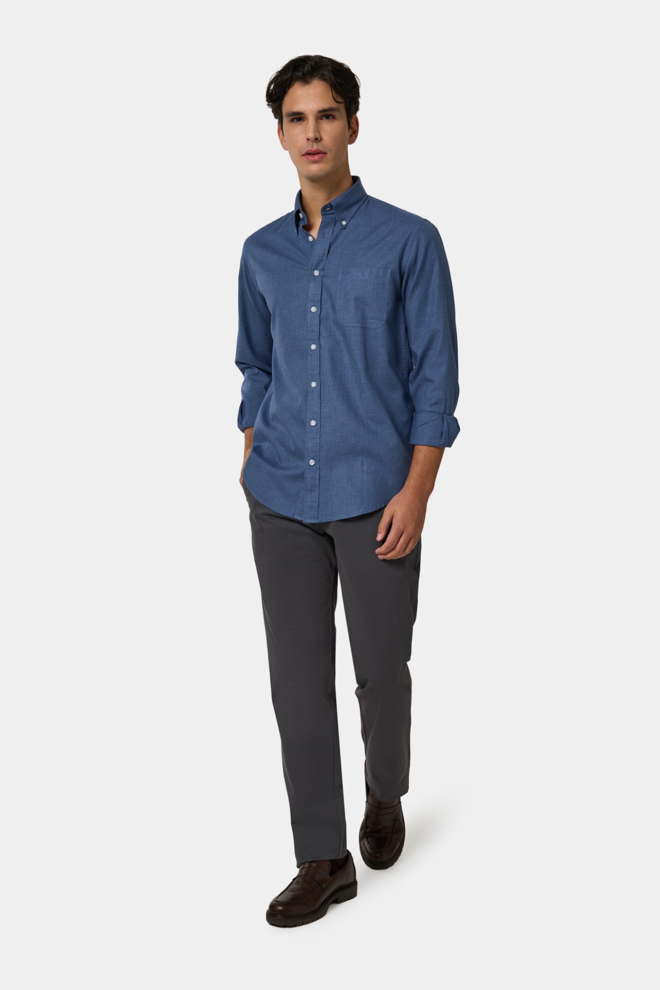 Camisa regular fit em algodo