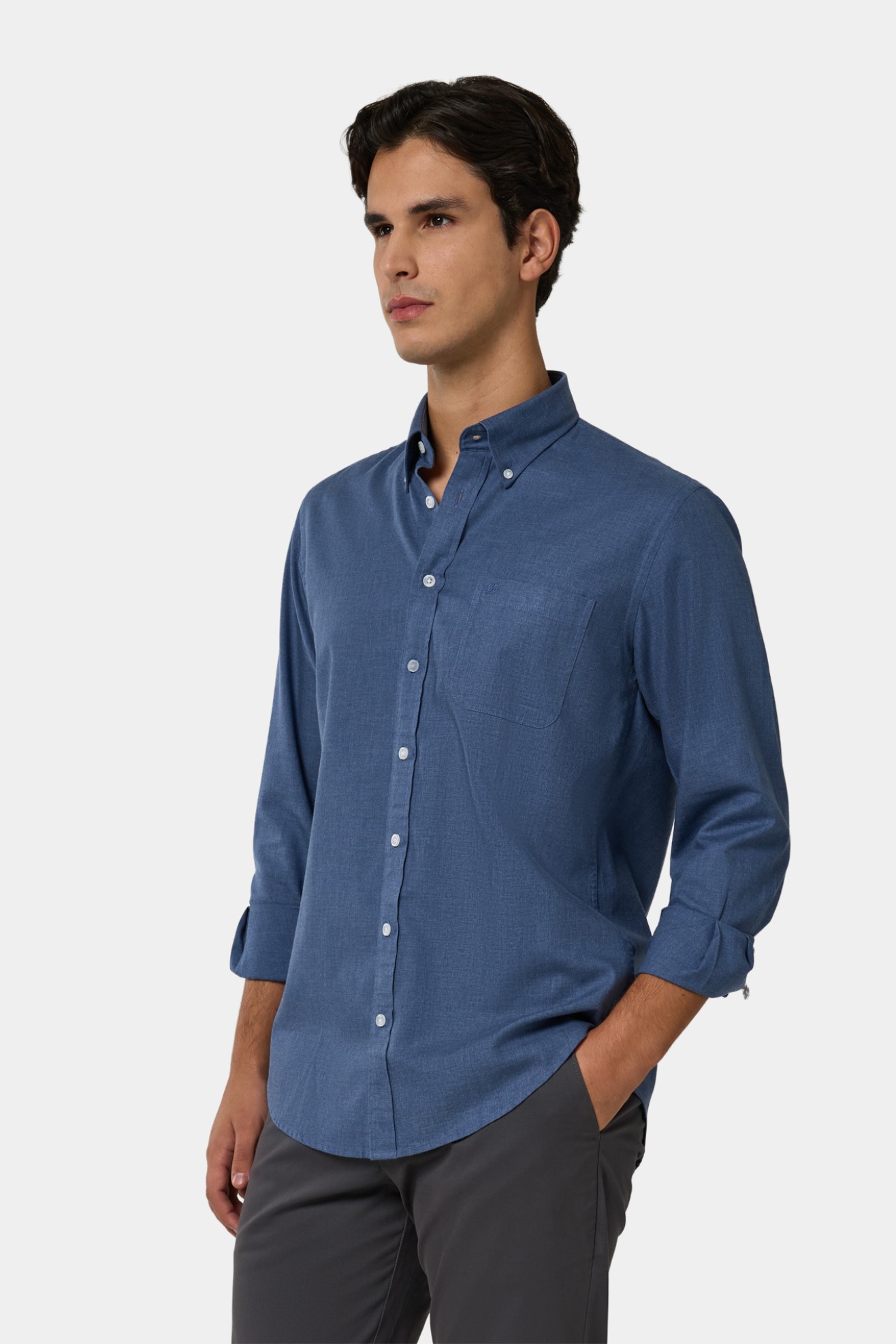 Camisa regular fit em algodo