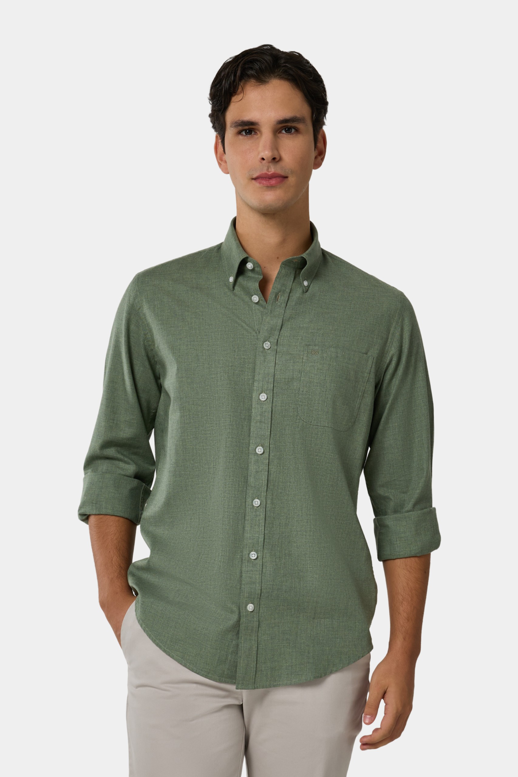 Camisa de corte regular en algodón