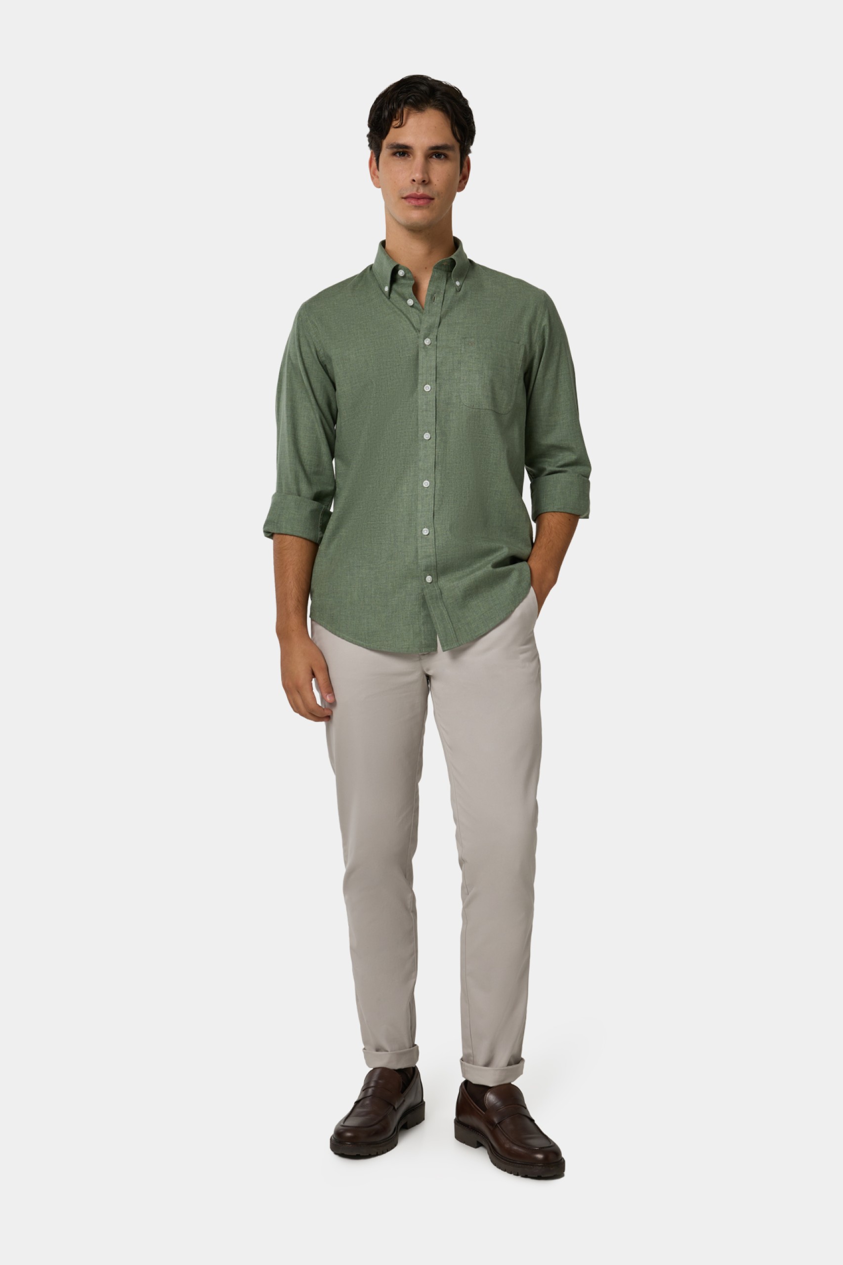 Camisa de corte regular en algodón