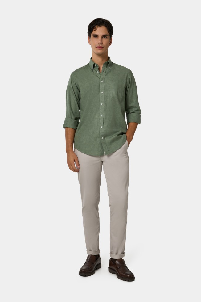 Camisa regular fit em algodo