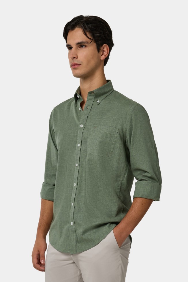 Camisa regular fit em algodo